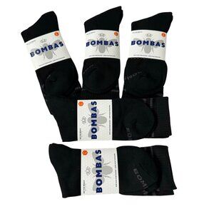 Bombas crew Socks size Large Mens/Womens black cushion stay up Honeycomb new